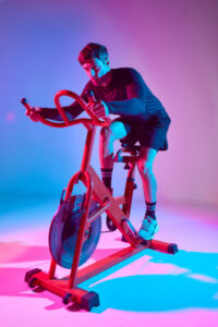 Recumbent exercise bike. Low-impact cardiovascular workout.