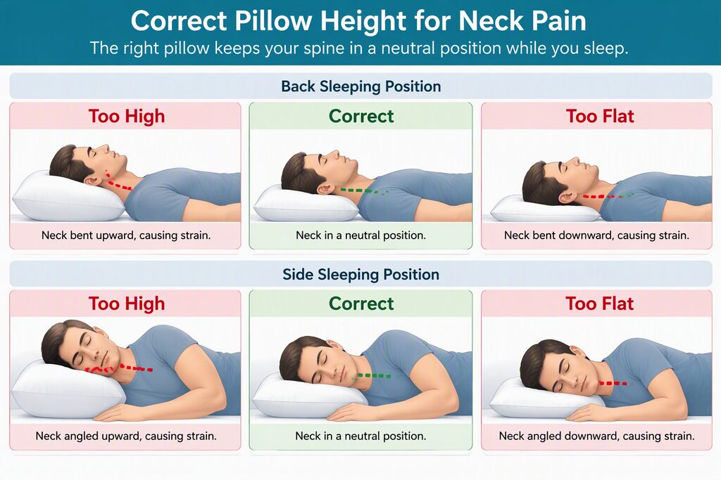 Correct Pillow Height to Relieve Neck Pain